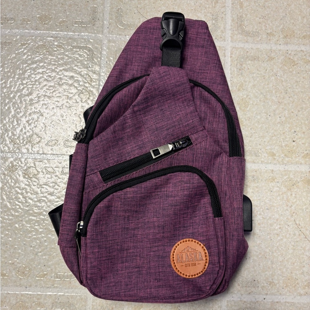 Purple Sling Shoulder Bag - Women's Crossbody Organizer